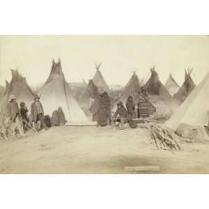  Native American Encampment   Lakota Indians 24X36 Giclee 