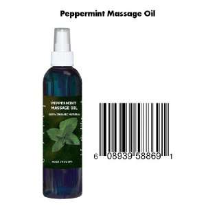   Organic Peppermint Massage Oil 100% Natural 8 Oz Massage Oil   Mint