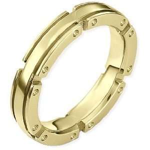   Karat Yellow Gold Link Style Wedding Band   7.5 Dora Rings Jewelry