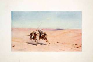   Egyptian Horseback Duel Spear Saber Desert Robert Talbot Kelly  