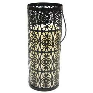 Gerson 36295 12.5 inch x 5 inch Lantern with Melted Edge LED Wax 