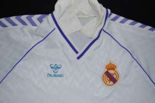 1986 1989 REAL MADRID HUMMEL HOME FOOTBALL SHIRT (SIZE L)  