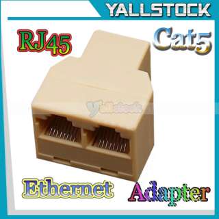 RJ45 CAT 5 6 LAN Ethernet Splitter Connector Adapter PC  