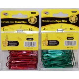  Paper Clips 2 Metalic Assorted 144 Count Case Pack 144 