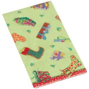  Festive Stockings Paper Guest Towel Package, Green