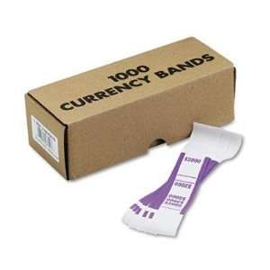  Currency Straps, Self Sealing, $2,000 Value, White/Violet 
