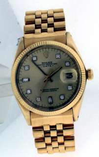 Rolex Oyster Perpetual Date 18k Yellow Gold Mens 34mm watch.  