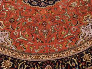   Very Fine Handmade Carpet Wool & Silk Round Tabriz Rug  