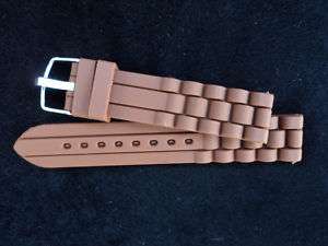 New 20mm Divers Brown Rubber Silicone Watch Strap Band  