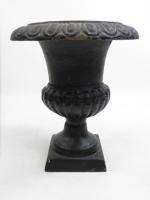 Vintage Classical Cast Iron Garden Urn Victorian Decor Planter Black 