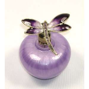   Enamel Purple Dragonfly Empty Refillable Glass Perfume Bottle Beauty