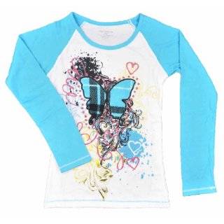 One Step Up Blue Butterfly Atoll Big Girls Long Sleeve Pajama Shirt