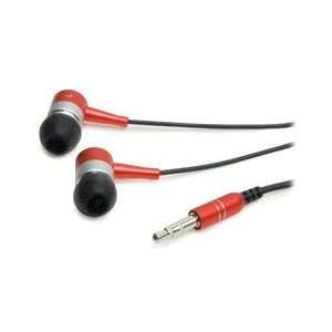   Premium Metal In Ear Buds Red Fits All Portable Devices 3.5mm Plug