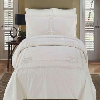Elegant Duvet & Shams 100% Cotton 3 piece bed set Full/Queen/King/Cal 