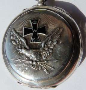   WWI German pilots award silver Longines chronograph watch&Iron Cross
