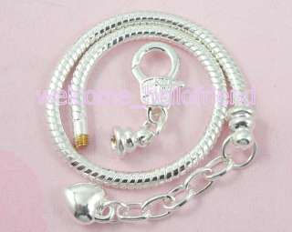 5pcs Silver Plated Chain Bracelet Fit European Bead 16cm(6 