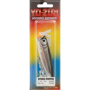 Yozuri   Hydro Popper 3 5/8 Chrome Silver Black  Sports 