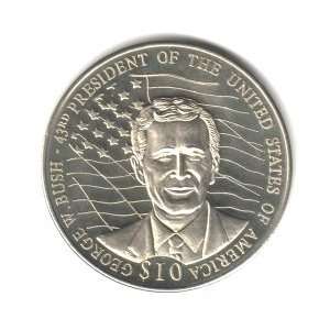 2001 Republic of Liberia 10 Dollar Proof Coin KM#777   43rd President 