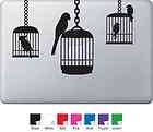 birds bird cage decal for macbook air pro or ipad