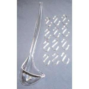  Clear 13 1/2 Plastic Punch Bowl Ladle & 12 Matching 