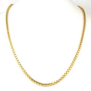 SQUARE LINK CHAIN 18K GOLD GEP SOLID FILL 19.5NECKLACE  