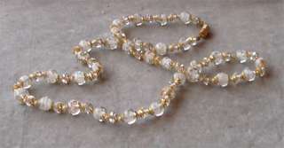 Vintage Murano Glass GOLD beads Necklace  AVVENTURINA   
