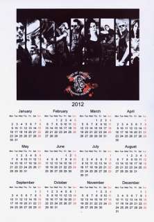 SONS OF ANARCHY 2012 A4 LAMINATED CALENDARREDUCEDEND OF 