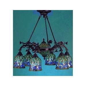  Meyda 27382 Red Rosebud 6 Lt Tiffany Chandelier