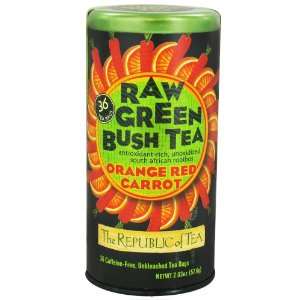 The Republic of Tea, Raw Green Bush Tea Orange Red Carrot, 36 Count 