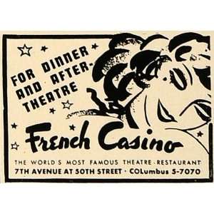   Dinner Theatre Restaurant Woman   Original Print Ad