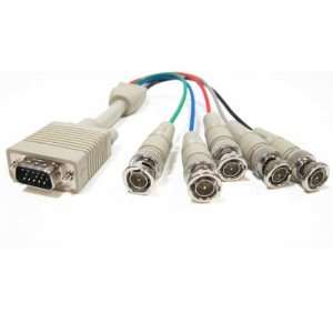  1ft HD15 VGA Male to 5 BNC Male Cable Electronics
