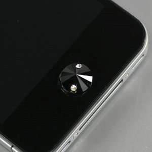  (Black) Rhinestone Home Button Sticker for Apple iPhone 