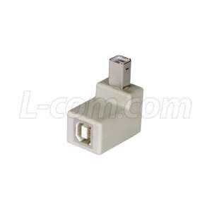  Right Angle USB Adapter, Type B Male/Female, Exit 2 