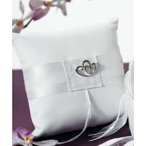  Classic Double Heart Square Ring Pillow
