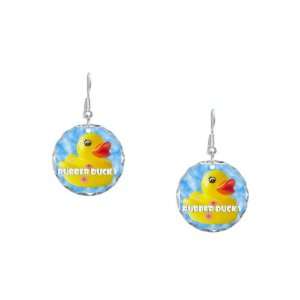  Earring Circle Charm Rubber Ducky Girl HD Artsmith Inc Jewelry