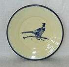 Pheasant Plate Portugal Folk Art Terracotta Pottery Dish Blue Bird 