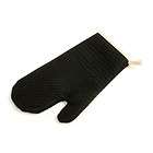 NEW 13  BLACK SILICONE GRIP & FABRIC OVEN BURN SAFETY GLOVE MITT 