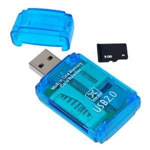  8GB MicroSD Flash Card w/ SD Adapter + 4 in 1 USB Memory Card 
