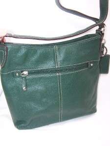 Tignanello Leather Crossbody Organizer Bag A81707 EMERALD GREEN $106 