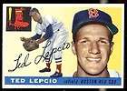 1955 TOPPS TED LEPCIO RED SOX #128 EX/MT CONDITION