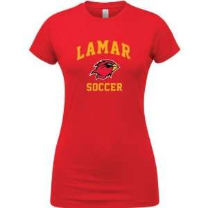    Lamar Cardinals Red Womens Soccer Arch T Shirt