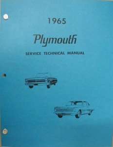 Plymouth 1965 & Valiant Shop Service Manual   NEW  
