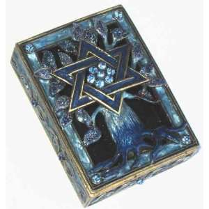  Jewelry Box Pewter Stone Tree Of Life & Star Of David 