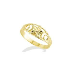  New Womens Solid 14k Yellow Gold Starfish Fashion Ring Jewelry