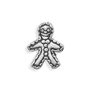 Sterling Silver Charm Bracelet Bead Gingerbread Man   Compatible with 