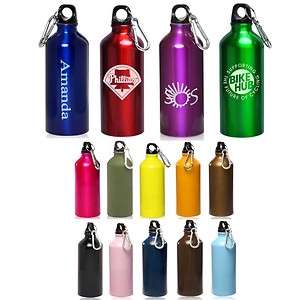 ENGRAVED Sports Water Bottle Canteen w/ carabiner metal  