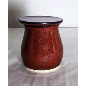  Temoku Butter Crock by Moonfire Pottery