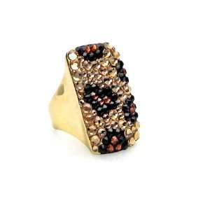  Swarovski Crystal Ring Leopard Goldtone Size 7 Everything 