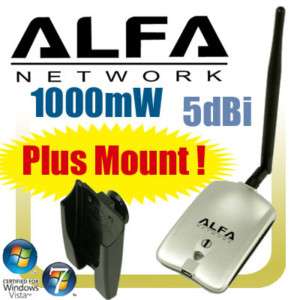 Alfa AWUS036H 1W USB Wireless G WiFi Adapter+Dock Mount  