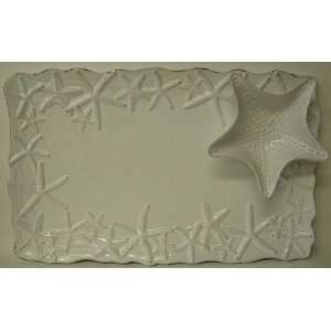  Mud Pie Starfish Chip and Dip Platter Bowl Server Kitchen 